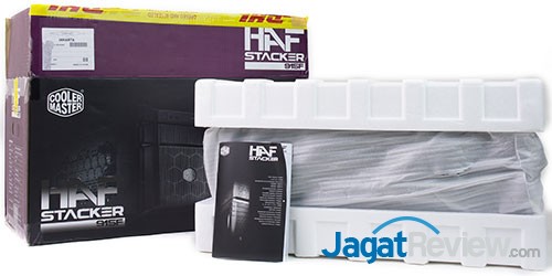 Preview Casing Cooler Master HAF Stacker 14 Sama dengan 935, 915F juga dikemas dengan menggunakan beberapa Styrofoam dan kertas putih. Buku manual juga disertakan didalam kantung kertas putih
