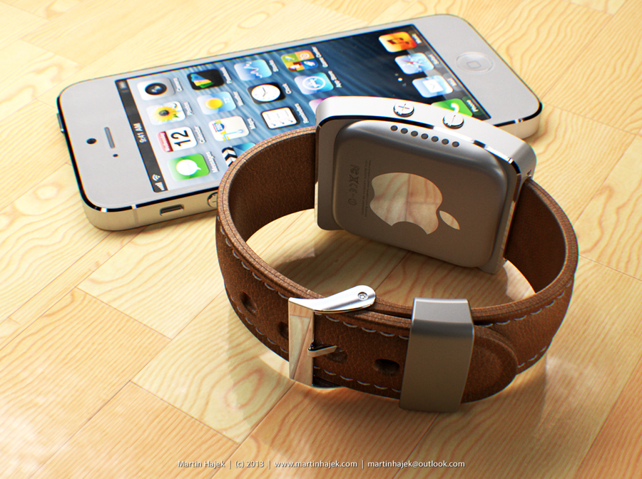 iWatch Meluncur Oktober 2014 dengan Fitur Wireless Charging? 17 martin hajek iwatch concept brown band rear