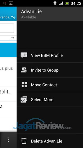 Pilihan Pada kontak BBM