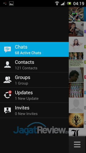 Pilihan Chat dst pada BBM