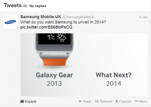 Galaxy Gear 2 tweet