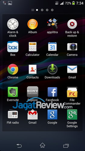 Review Sony Xperia Z1: Smartphone Android Tahan Air Terbaik 7 Sony Xperia Z1 - App Drawer