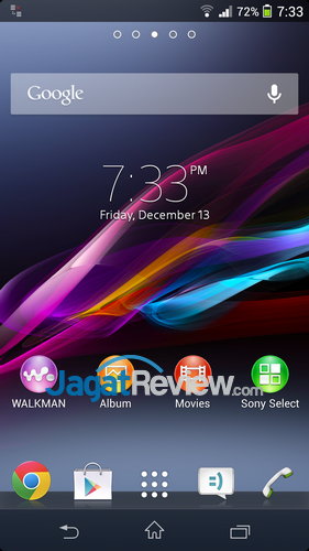 Review Sony Xperia Z1: Smartphone Android Tahan Air Terbaik 2 Sony Xperia Z1 - Homescreen utama