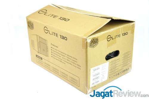 Hands-On Review Cooler Master Elite 130: Casing Mini-ITX Yang Mendukung Water Cooling Compact 1 Kemasan boks dari Cooler Master Elite 130.