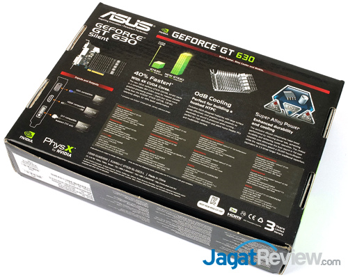 Review VGA NVIDIA GT 630  asus gt 630 kepler back box