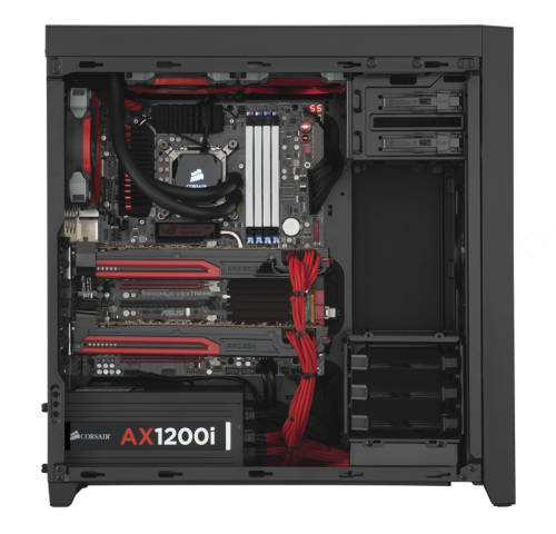 Corsair Rilis Casing Mid-Tower Obisidian 450D 7 450D_built_side_view_opened