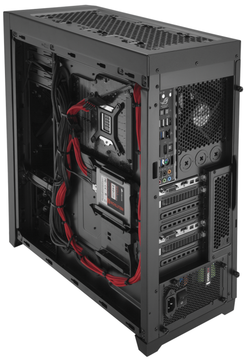 Corsair Rilis Casing Mid-Tower Obisidian 450D 8 450D_three_quarter_hero_back_view