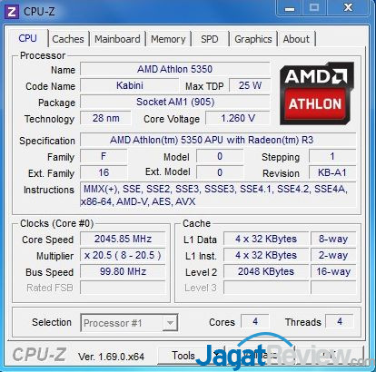 Hands-on Review APU AMD Athlon 5350 Quad Core AM1 4 5350_CPUzs