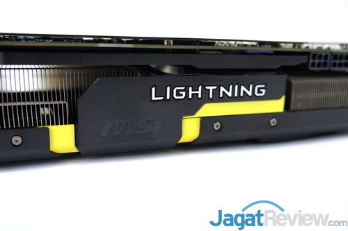 Preview Graphics Card MSI R9 290X LIGHTNING 5 Sisi samping MSI R9-290X Lightning. Terdapat sebuah tulisan