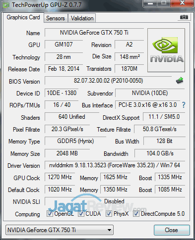 Overclock NVIDIA GeForce GTX 750 Ti Lebih Tinggi dengan Forceware 335.23 5 NVIDIA GTX 750 Ti OC 335.23