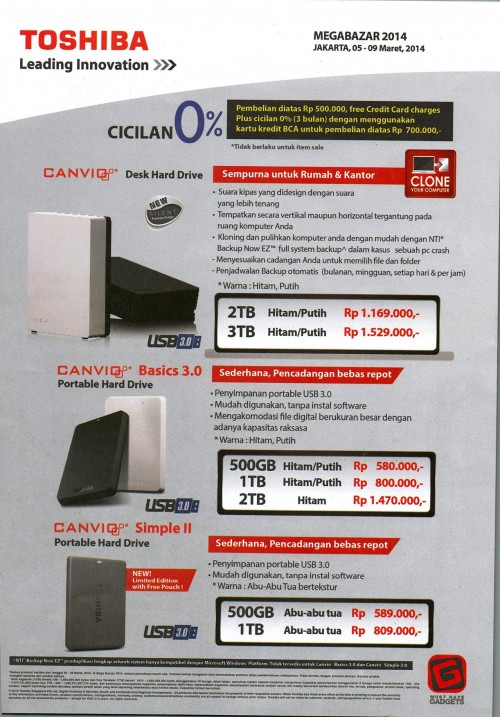 Mega Bazaar Consumer Show 2014: Promo Murah Ragam Aksesoris Komputer 3 TOSHIBA_01
