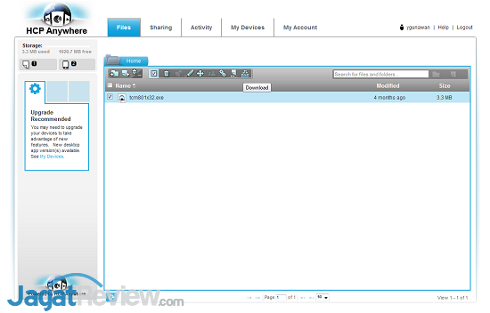 Hands-On HCP Anywhere: Cloud Storage & File Sharing dari Hitachi 4 Ketika pengguna memilih suatu file, sebuah toolbar untuk berbagai operasi file akan muncul di sisi atas.