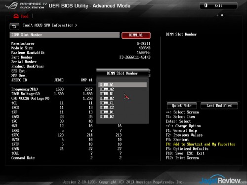 Overclocking Review: ASUS ROG Rampage IV Black Edition 32 RIVBE_BIOS_SPDInfo2