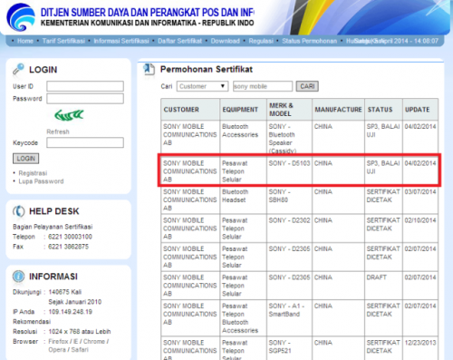 Terungkap, Xperia G Sedang Diuji Pihak Postel! 1 sony