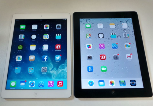 Kiri: iPad Air, Kanan: iPad 4