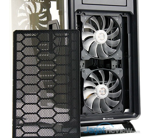 Hands-On Review Casing Corsair Graphite 760T: Produk Terbaru Line-Up Graphite 5 Didalam dust filer ini terdapat 2 buah kipas 120 mm dan mendukung penggunaan 2 buah kipas 140 mm