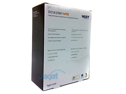 Review HGST Deskstar NAS 4 TB: Hard Disk Data yang Kencang 6 HGST Deskstar NAS - Kemasan Belakang