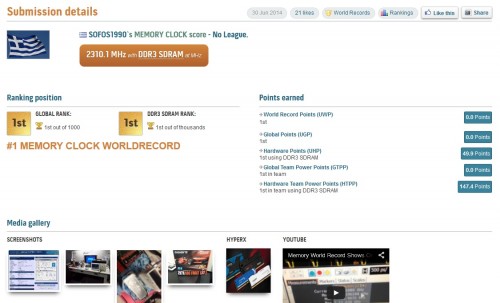 Gigabyte dan Kingston Pecahkan Rekor Dunia Kecepatan RAM 2 Z97X-OC Force LN2 wr hwbot