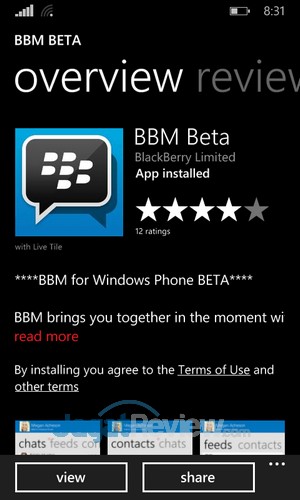 Blackberry Messenger untuk Windows Phone Sudah Tersedia 2 BBM Details on WP Store
