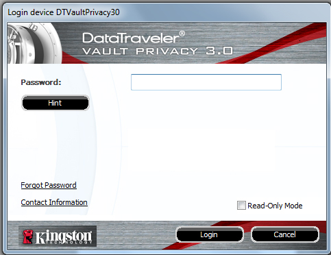 Sistem keamanan langsung berfungsi pada saat Flashdisk USB Kingston DTVP 3.0 terhubung ke PC.