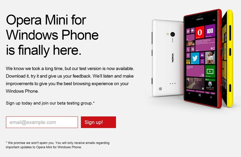 Opera Mini Akhirnya Tiba di Windows Phone 11 opera mini