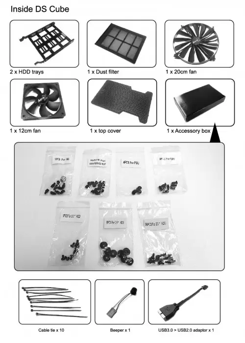 Review Aerocool Dead Silence Cube: Casing Micro-ATX untuk PC yang Sunyi 22 Kelengkapan baut