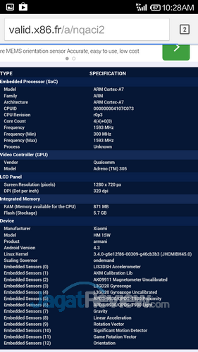 Review Xiaomi Redmi 1s: Smartphone Android Kencang dengan Harga Murah 5 Xiaomi Redmi 1S - CPU-Z Sensors