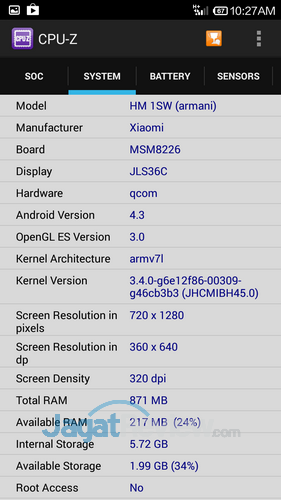 Review Xiaomi Redmi 1s: Smartphone Android Kencang dengan Harga Murah 4 Xiaomi Redmi 1S - CPU-Z SoC