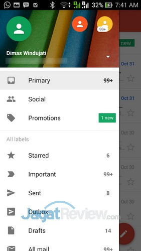 Gmail 5 - Side Menu