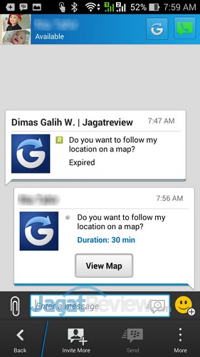 Tips BBM Glympse - Receive