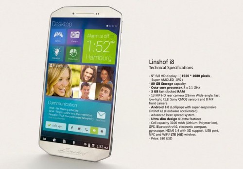 Linshof i8, Smartphone Android Premium Asal Jerman 1 linshof-i8