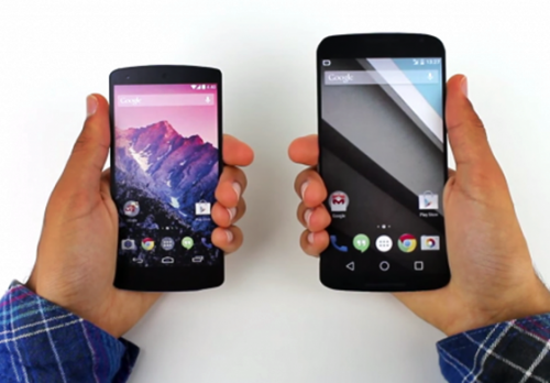 Kiri: LG Nexus 5; Kanan: Motorola Nexus 6