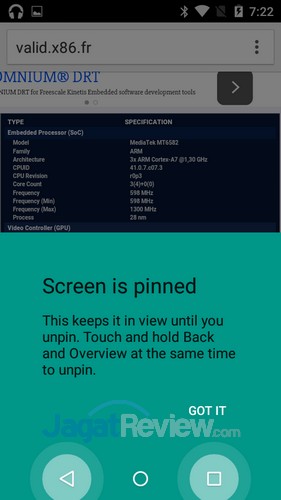 Review Android One: Smartphone Android Lollipop Murah 8 AndroidOne - Screen Pinning