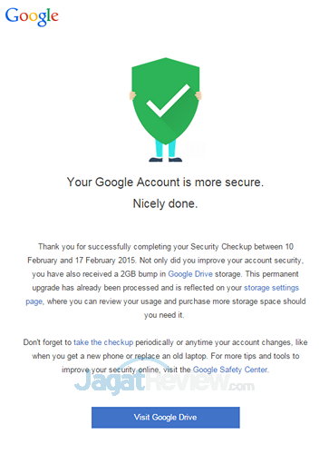 Google Mulai Berikan Tambahan 2 GB untuk Cek Keamanan 1 Google Drive Email