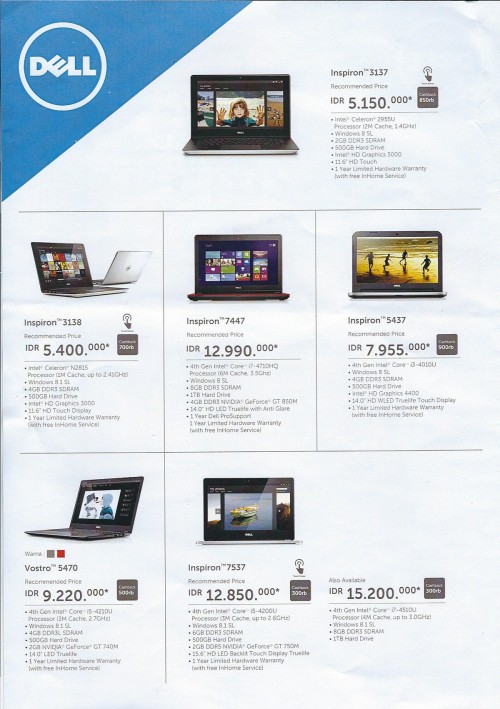 Promo Mega Bazaar 2015: Smartphone, Tablet, dan Notebook 5 dell 04