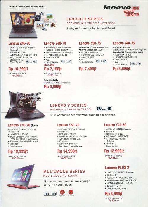 Promo Mega Bazaar 2015: Smartphone, Tablet, dan Notebook 11 lenovo 07