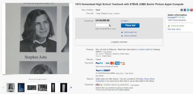 Buku Tahunan SMA Steve Jobs Laku $12,000 di eBay 4 sjobs