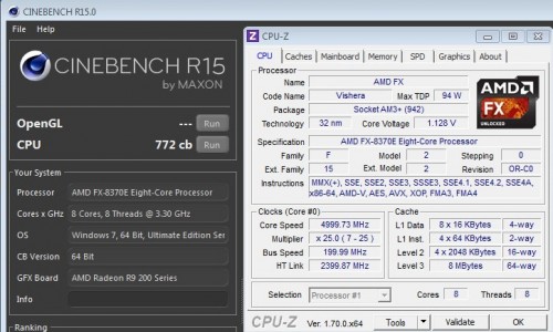 Overclocking Test: MSI 970 Gaming Motherboard 2 FX-8370E @ 5Ghz , 1.52V *note: VCore yang tertera di sana adalah saat power-saving