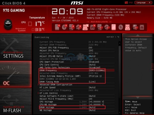 Overclocking Test: MSI 970 Gaming Motherboard 6 970Gaming_4000_2133_Setting