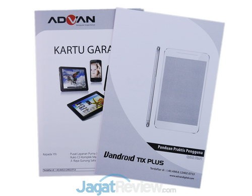 Review Advan Barca Tab: Tablet Android Octa-Core untuk Fans FC Barcelona 8 Buku panduan dan kartu garansi
