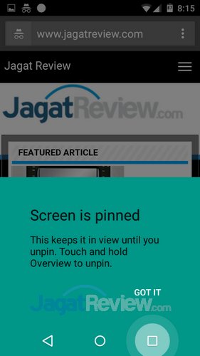 Tips Android Lollipop 5.1: Screen Pinning untuk Hindari Keisengan! 6 Tips Android Lollipop - Screen is Pinned
