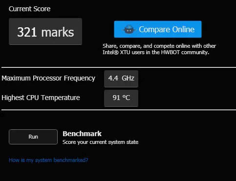 Report: JagatOC Intel XTU Challenge, 31 Maret 2015 13 Skor dari Tim Tivest pada XTU - Suhu CPU mereka sudah mencapai 91 C!