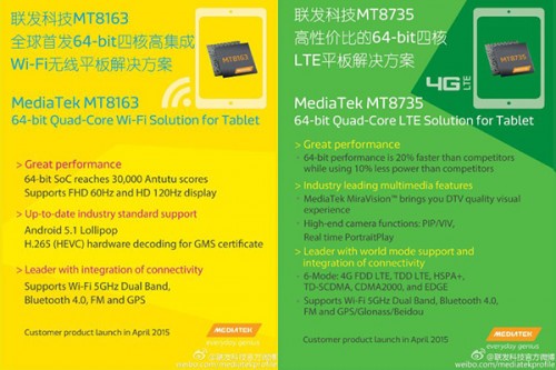 MediaTek Rilis Dua Prosesor 64-bit untuk Tablet Murah 2 mediatek