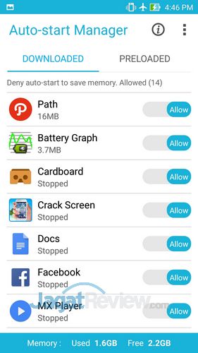 Review ZenFone 2 ZE551ML: Smartphone Android Lollipop Intel Moorefield Kencang RAM Lega 8 ASUS Zenfone 2 - Auto-Start Manager