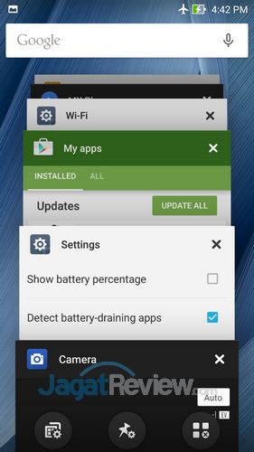 Review ZenFone 2 ZE551ML: Smartphone Android Lollipop Intel Moorefield Kencang RAM Lega 7 ASUS Zenfone 2 - Recent Apps