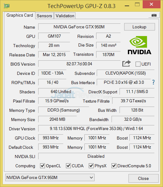 Review NVIDIA GTX 950M DDR3: Tangguh di Laptop Gaming Murah 6 NVIDIA GTX 950M DDR3