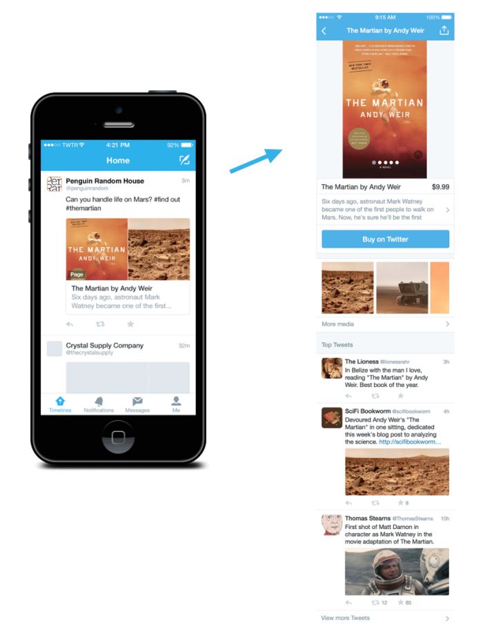 Twitter Makin Gencar di Fitur E-Commerce 5 The Martian card and page 1.0