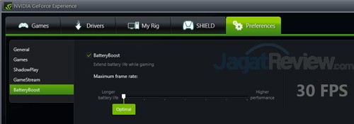NVIDIA Battery Boost 30 fps