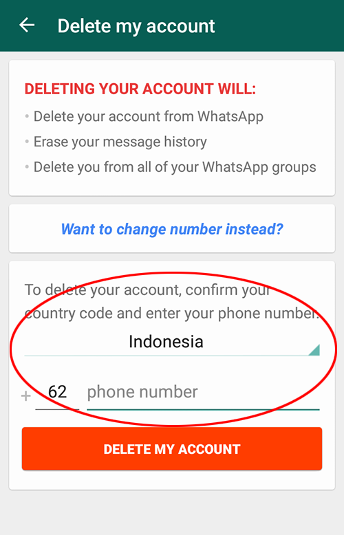 Tips WhatsApp: Menghapus Akun 5 delete account-harus isi
