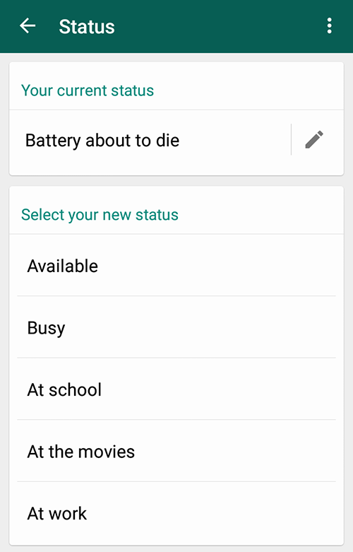 Tips WhatsApp: Update Status 3 ganti status 02
